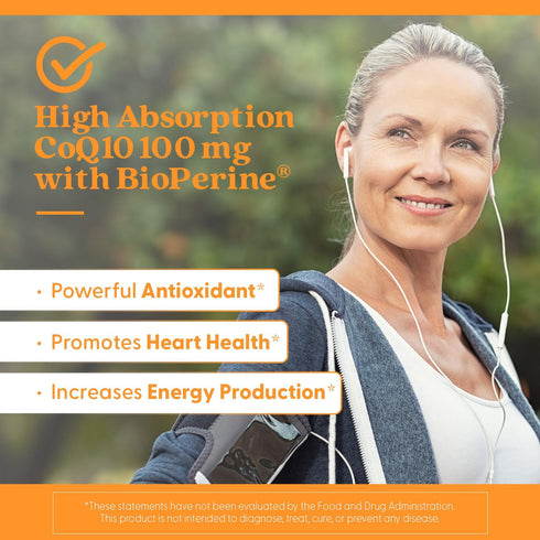 High Absorption CoQ10 with BioPerine 100mg 60 Capsules-Doctor's Best-Matakana Pharmacy